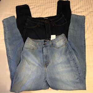 Fashion Nova Women's Skinny Jeans - Dark Blue and Light Blue